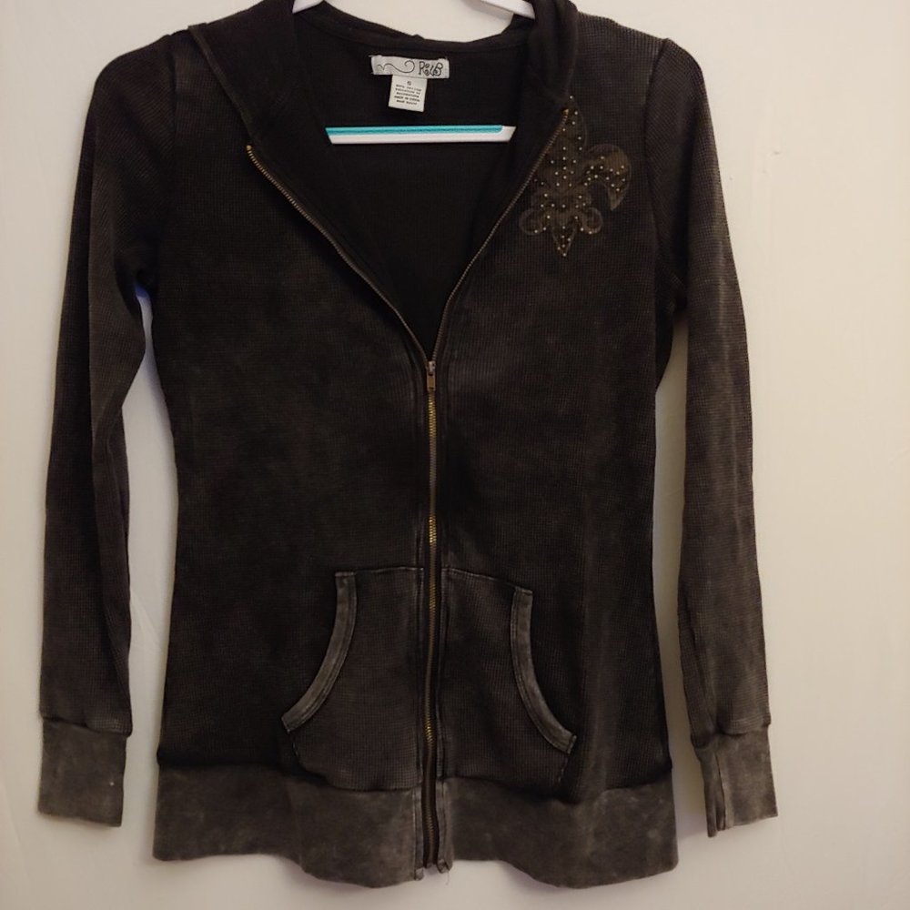 RXB spade emblem washed out black hoodie Size small - Picture 1 of 9